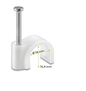 Goobay Obejma kablowa do kabli o średnicy 14,0 mm biała 100 sztuk