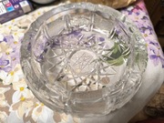 Duża, ciężka, kryształowa popielniczka.. PRL.. polecam..