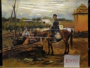 reprodukcja J.Branndta "rozmowa przy studni" 90x70