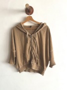 Benetton Beżowa Bluza Bawełniana z Kapturem 