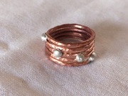 Pierścionek miedziany. Miedż srebro art.jewellery