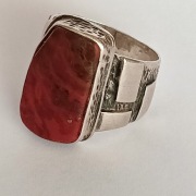 Pierścionek ze srebra 925 kamień naturalny jaspis hematyt 