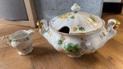 Komplet porcelany Ćmielów & Wałbrzych – waza z pokrywką vintage
