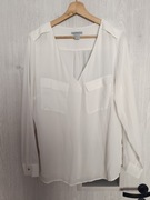 Bluzka damska z długim rękawem kolor kremowy firma H&M rozmiar 44