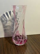Caithness wazon szkło artystyczne różowy twist 18,5 cm Szkocja