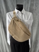 Nerka torebka beżowa zamsz naturalny Włoska - nowa