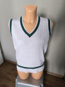 Brax Golf Vest Pullover L kamizelka retro style biała bawełna 