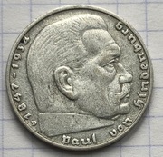 #2876 Niemcy - Rzesza 2 reichsmarki 1936 D srebro 