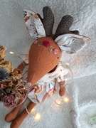 Maskotka ręcznie robiona lniana jelonek 55cm