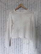 Ażurowy kremowy sweterek rozmiar M Marki Fb siostrę knitwear