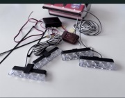 16 led strobo niebieski-czerwony pilot zestaw