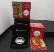 YEAR OF THE MOUSE 1oz SILVER PROOF  COIN/SET 2008 =UNIKAT!THE PERTH M