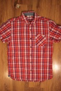 Koszula Lee Cooper r. S czerwona w kratkę kr rękaw bawełniana
