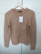 Sweter złoty z błyszczącą nicią Mohito roz. S