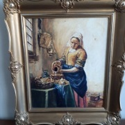 Obraz olejny, świetna kopia obrazu Vermeera " Mleczarka "