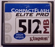 Karta pamięci Compact Flash Kingston Elite Pro 512Mb