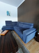 Narożnik z funkcją spania, pojemnikiem, regulowane zagłówki