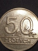 POLSKA PRL 50 ZŁ ZŁOTY 1990 r.