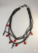 Naszyjnik Gothic Black Metal KROPLE KRWI KrzyżeY2K Alt Grunge