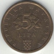 Chorwacja 5 lipa lip 1997 - 18 mm - nr 2