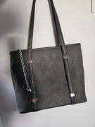 Szara torebka klasyczna damska duża do ręki