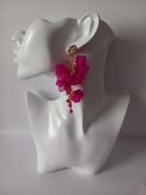 Kolczyki fuksjowe szyfonowe lekkie