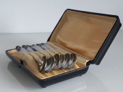 Łyżeczki (ABS Rostfrei) w etui z bakelitu, lata 30-te XX w., Rofri