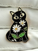 NOWA Przypinka pin metalowa kot kotek cat