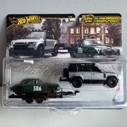 Hot Wheels Premium 1:64 LAND ROVER DEFENDER 110 JAGUAR MK1 Team Transport
