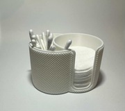 Biały organizer na patyczki i waciki kosmetyczne