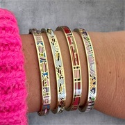 Bransoletka stal 316L sztywna emalia kolorowa