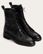 BALAGAN Botki Kozaki Tzava Czarny r. 38 Wzór Krokodyla NOWE Skóra 