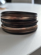 Bransoleta skórzana multikolor czekoladowa z refleksami na magnes 