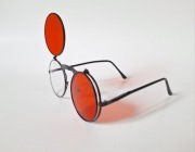 okulary przeciwsłoneczne zerówki, steampunk,  vintage, emo, retro flip