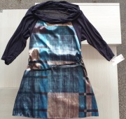 Tunika z paskiem rękaw 3/4 nietoperz S/M Blue Shad 