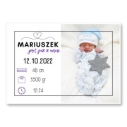 Metryczka ze zdjęciem dziecka Plakat A4 do druku