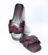 H&M plecione klapki brąz r. 38 24,3 cm