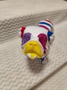 Figurka dekoracyjna Buldog Buldożek biały z paskami 