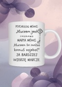 Kubek klucz  zabawnym tekstem 