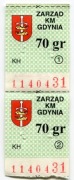 Bilety z karnetu ZKM Gdynia, 2 x 0,70zł