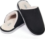 Damskie kapcie domowe futrzane miękkie ciepłe zimowe czarne 39