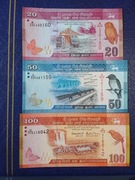 Sri Lanka 20, 50, 100 rupees 2019-2020 rok, stan UNC 