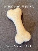 Kość dla psa, zabawka dla psa wykonana w 100% z naturalnej wełny alpaki 