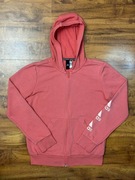 Rozpinana bawełniana bluza z kapturem koralowa Adidas rozmiar 164