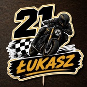 Topper Motocykl - Personalizowany (Imię + Cyfra)
