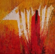 „Kraina Aniołów””, 2023, 90 x 90 cm, płótno, olej.