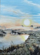 Obraz ręcznie malowany "Cisza o świcie "