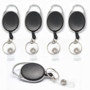 5X SKI-PASS BRELOK NA INDENTYFIKATOR Z KARABIŃCZYKIEM KÓŁECZKO KLIPS CZARNY