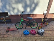 Rowerek, hulajnoga 3 kol, biegaczek, kaski