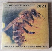 Blister. Polskie monety obiegowe 2021 Pszczoła Miodna